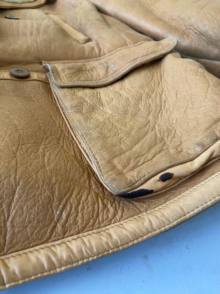 Vintage 80's Men Sheepskin Shearling in BrownZ1418