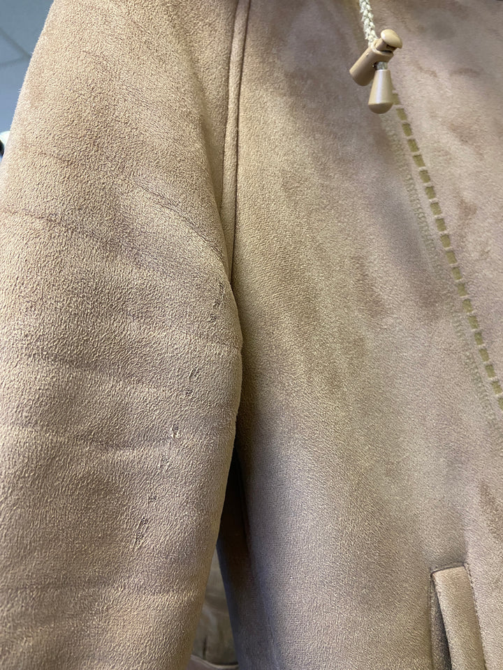Vintage 90's Women Faux Sheepskin Coat in BeigeV9708