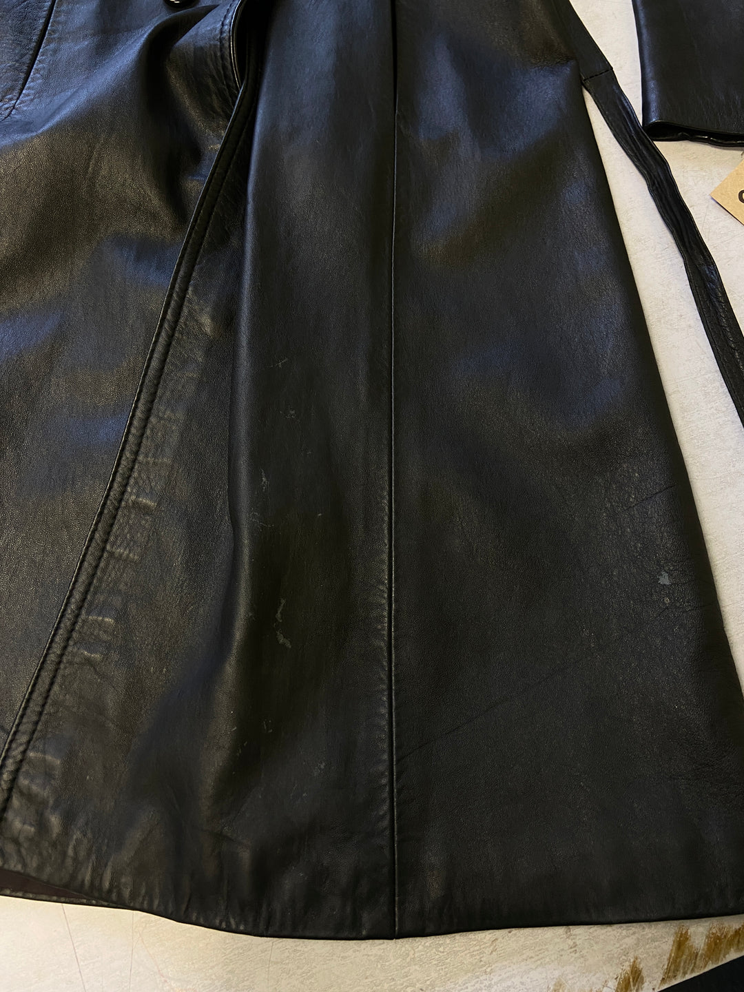 Vintage 90's Women Leather Coat in BlackV9726