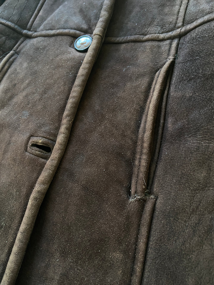 Vintage 70's Women Sheepskin Coat in BrownV9268