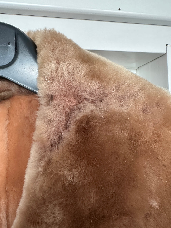 Vintage 70's Men Sheepskin Suede Coat in Brown - NorthernGrip