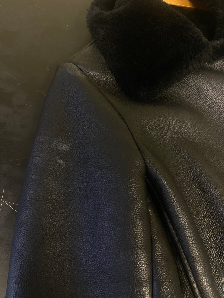Vintage 00's Women Faux Sheepskin Jacket in BlackA0513