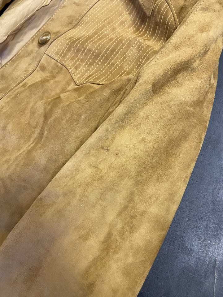 Vintage 90's Women Suede Coat in BrownV9064
