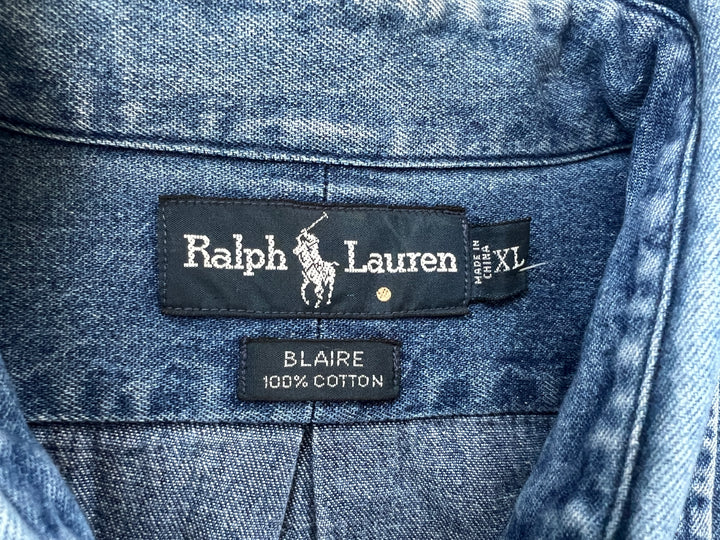 Vintage 90's Men Ralph Lauren Shirt in Blue