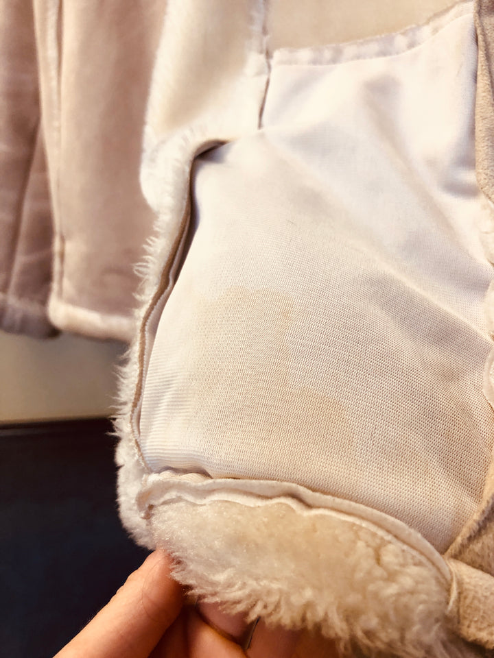 Vintage 00's Women Sherpa Lined Jacket in Beige - NorthernGrip