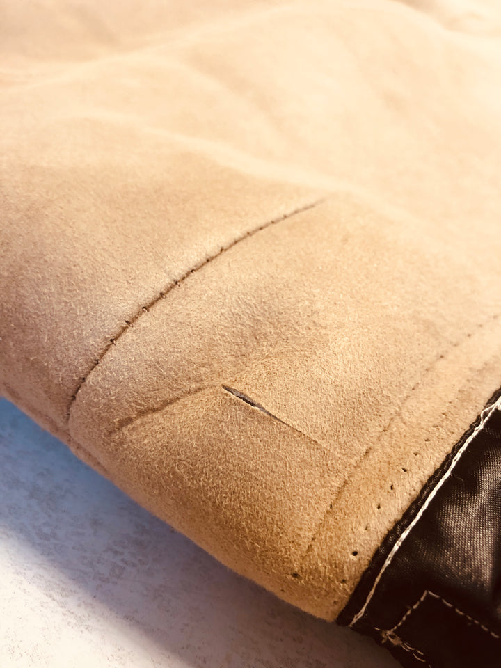 Vintage 90's Women Sheepskin Puffer Jacket in Brown and Black - NorthernGrip
