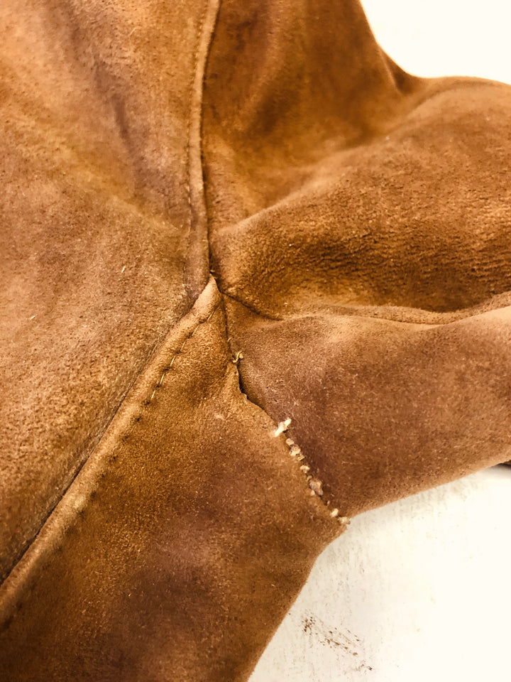Vintage 70's Women Western Suede Sheepskin Jacket in Brown - NorthernGrip