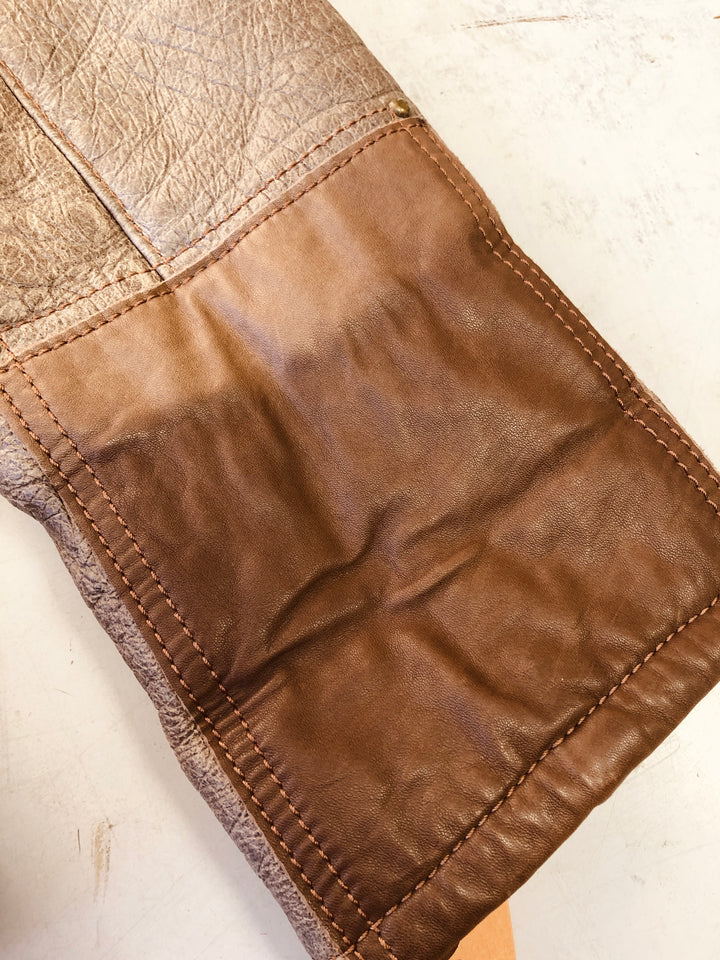 Vintage 00's Men Lagerfeld Sheepskin Bomber Jacket in Brown - NorthernGrip