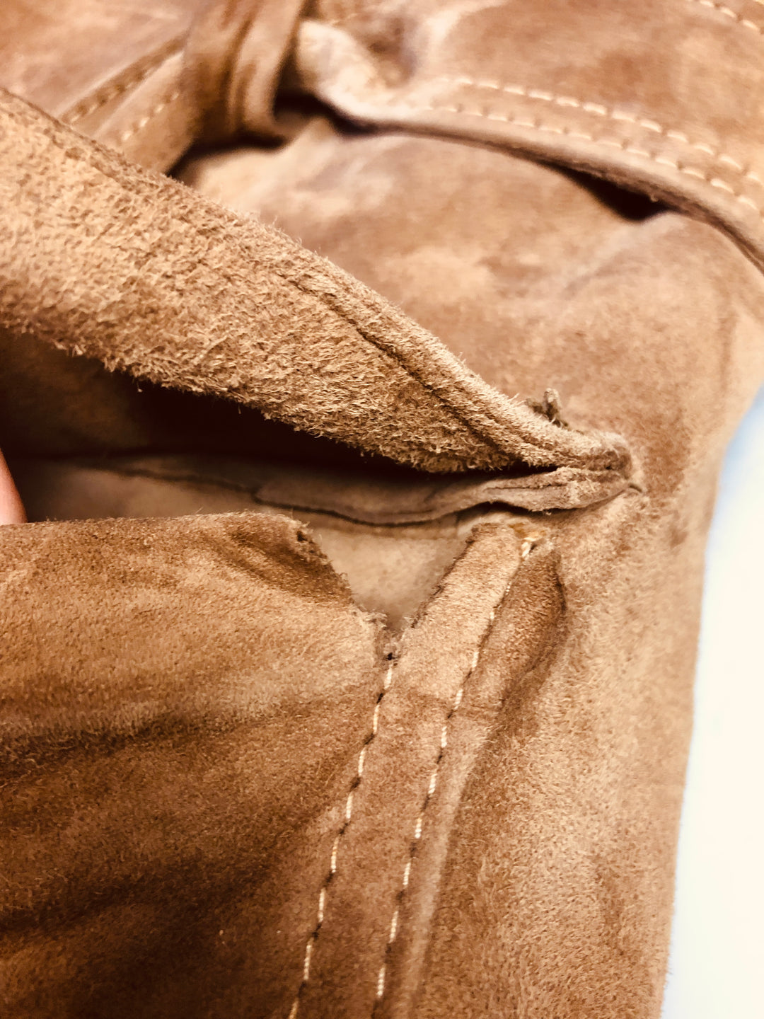 Vintage 70's Men Belted Suede Sherpa Coat in Brown - NorthernGrip