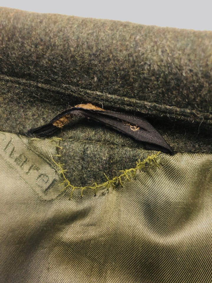Vintage 70's Men Long Wool Topcoat in Green - NorthernGrip