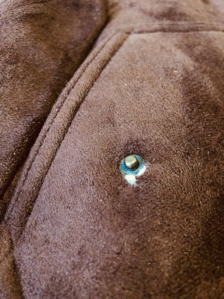 Vintage 00's Men Sherpa Bomber Jacket in Brown - NorthernGrip