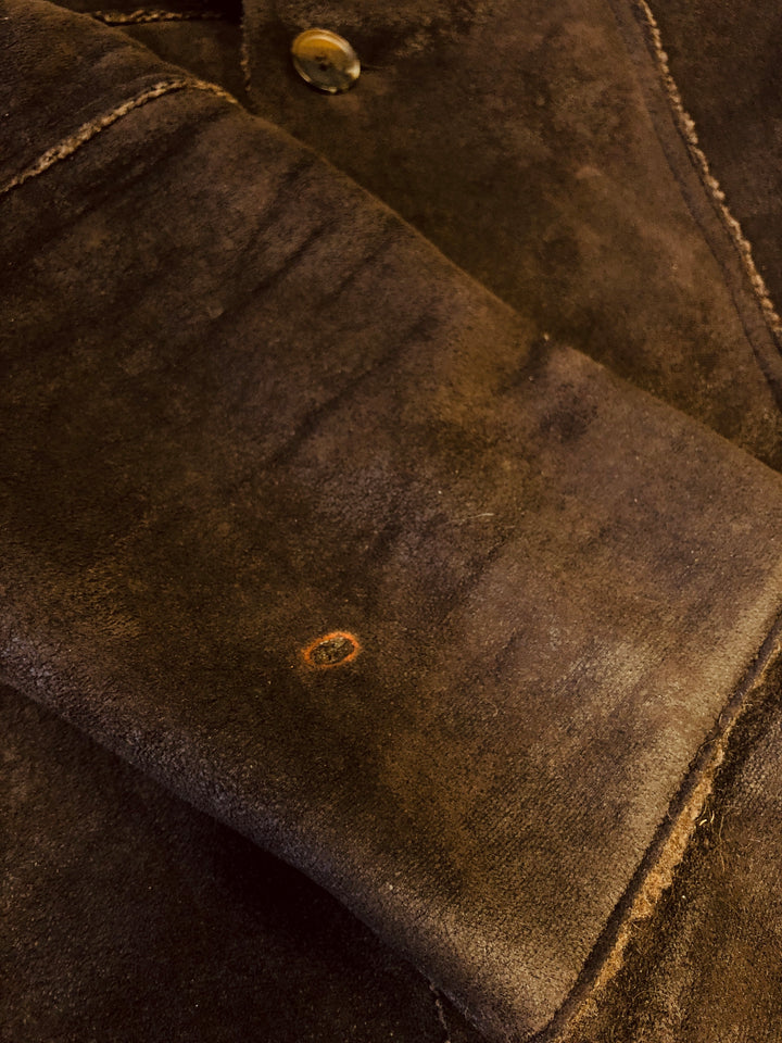 Vintage 90's Men Sherpa Lined Coat in Brown - NorthernGrip