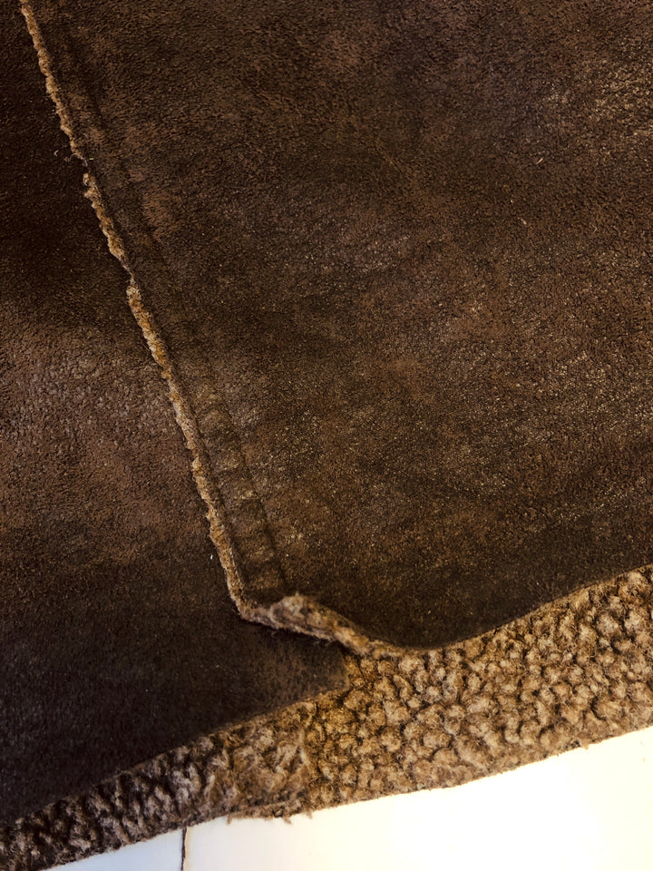 Vintage 90's Men Sherpa Lined Coat in Brown - NorthernGrip
