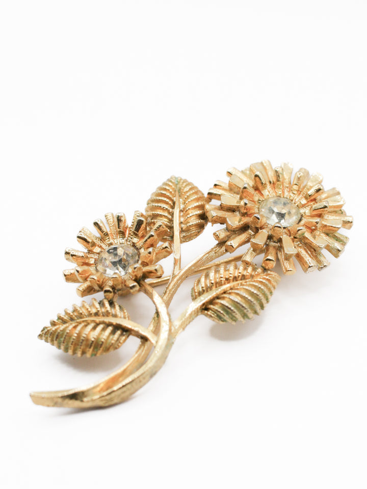 60s Gold Tone Daisy Brooch
