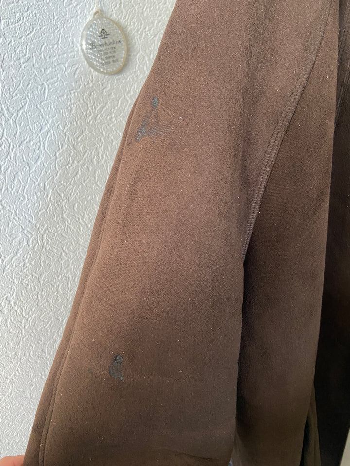 Vintage 90's Faux Sheepskin Coat in Brown - NorthernGrip