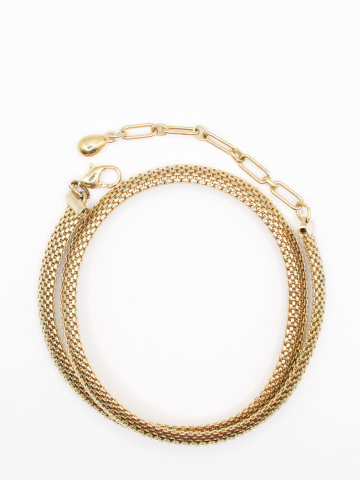 Vintage Gold Mesh Chain Necklace