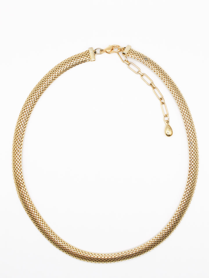 Vintage Gold Mesh Chain Necklace