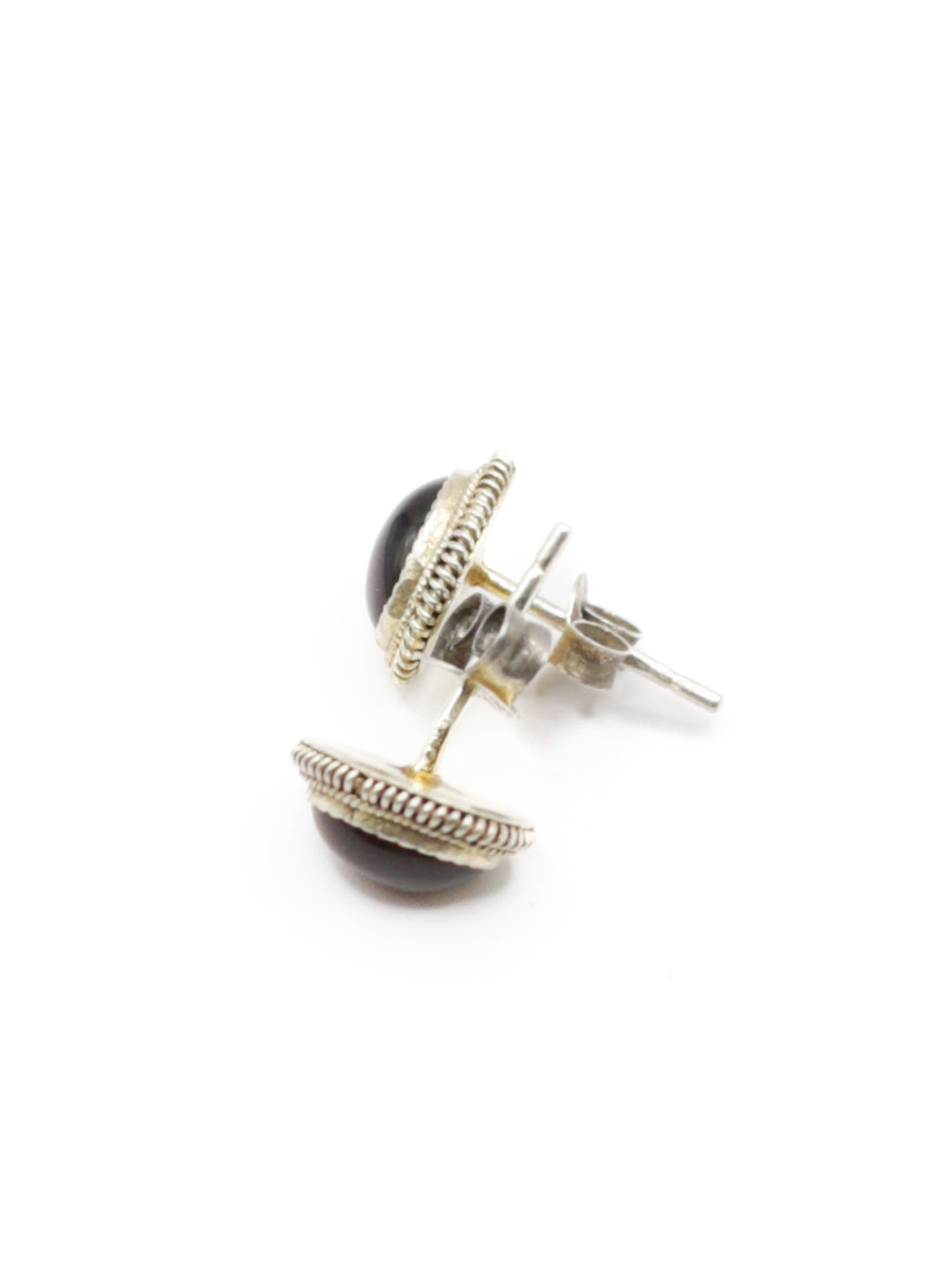 Vintage 925 Silver Tiger Eye Stud Earrings