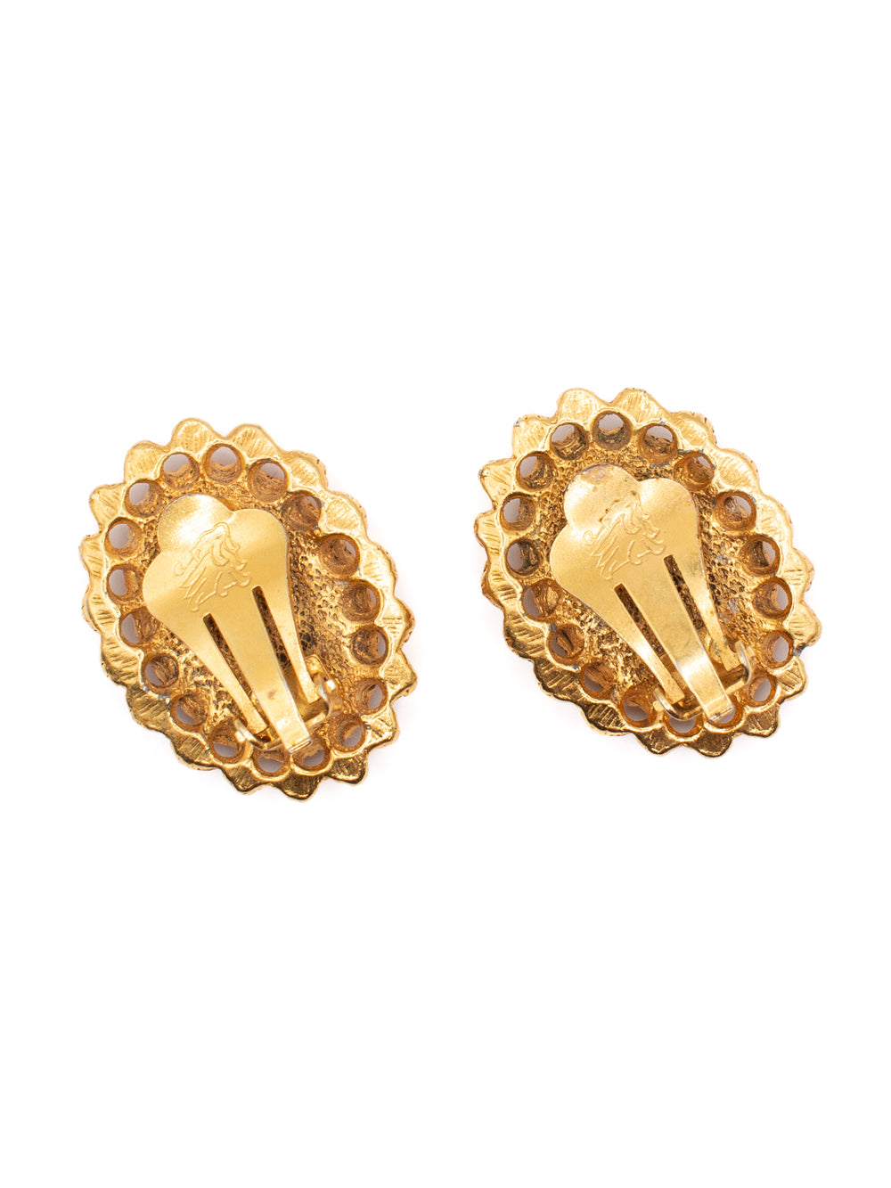 Vintage 60's Clip-on Earrings in Gold