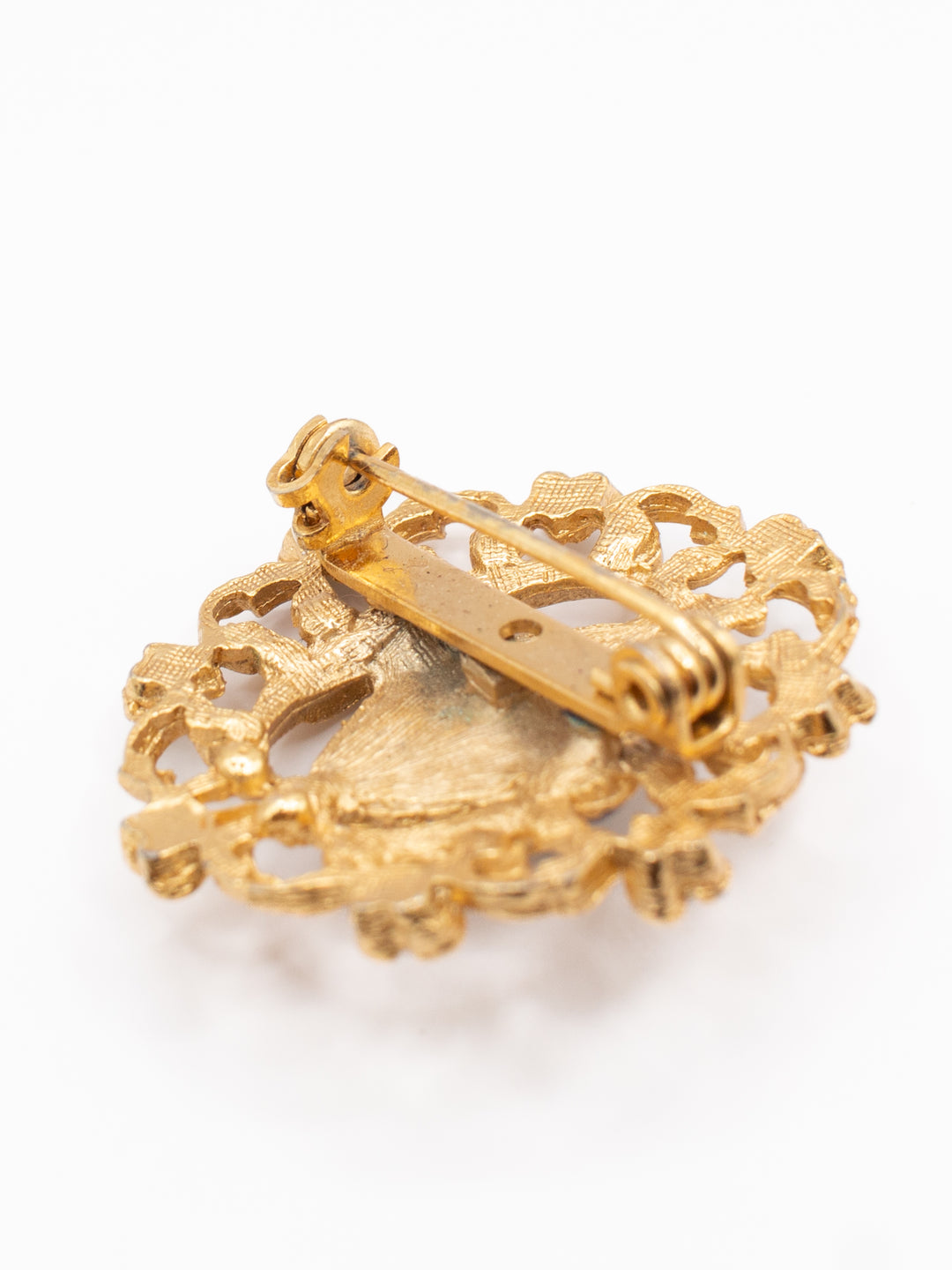 Vintage 70's Gold Tone Filigree Brooch