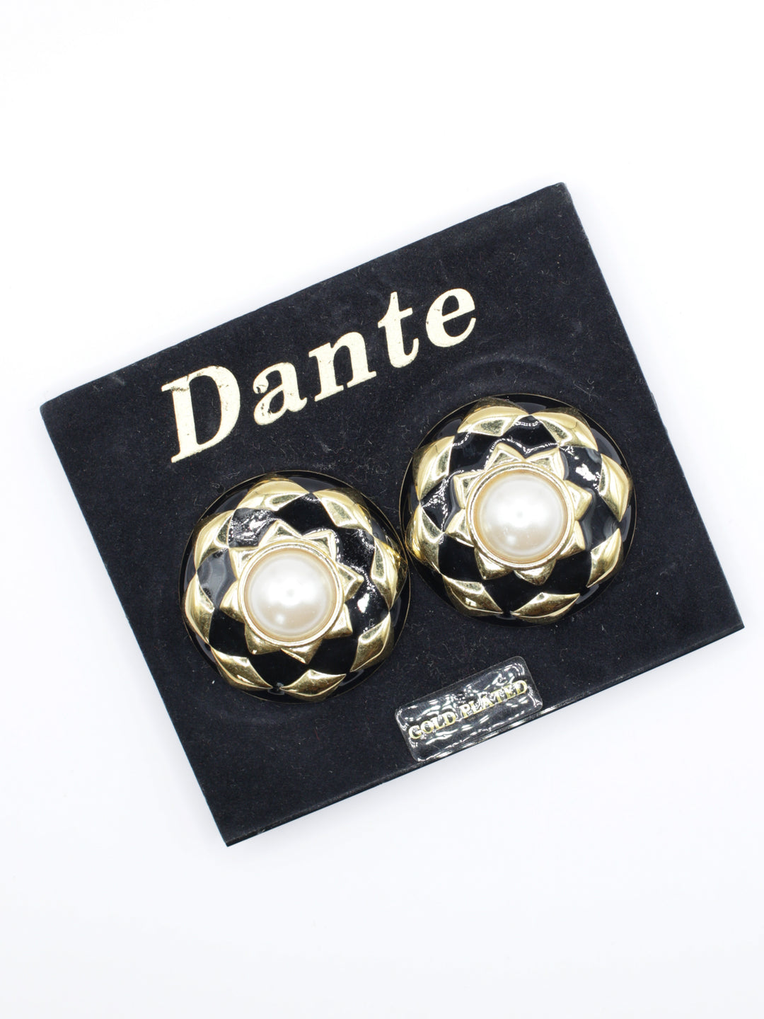Vintage 80's Clip-on Earrings in Black