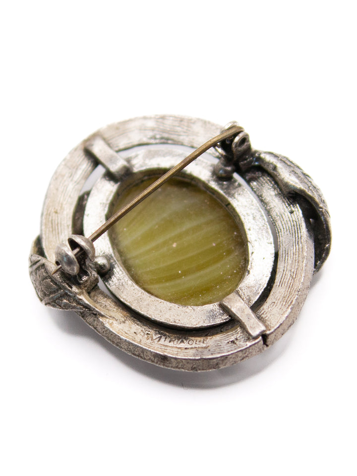 Vintage 70's Brooch in Green