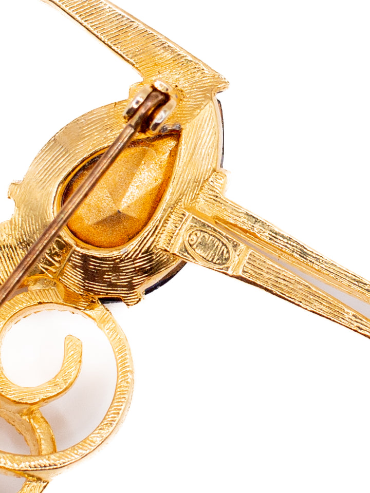 Vintage 80's Brooch in Gold