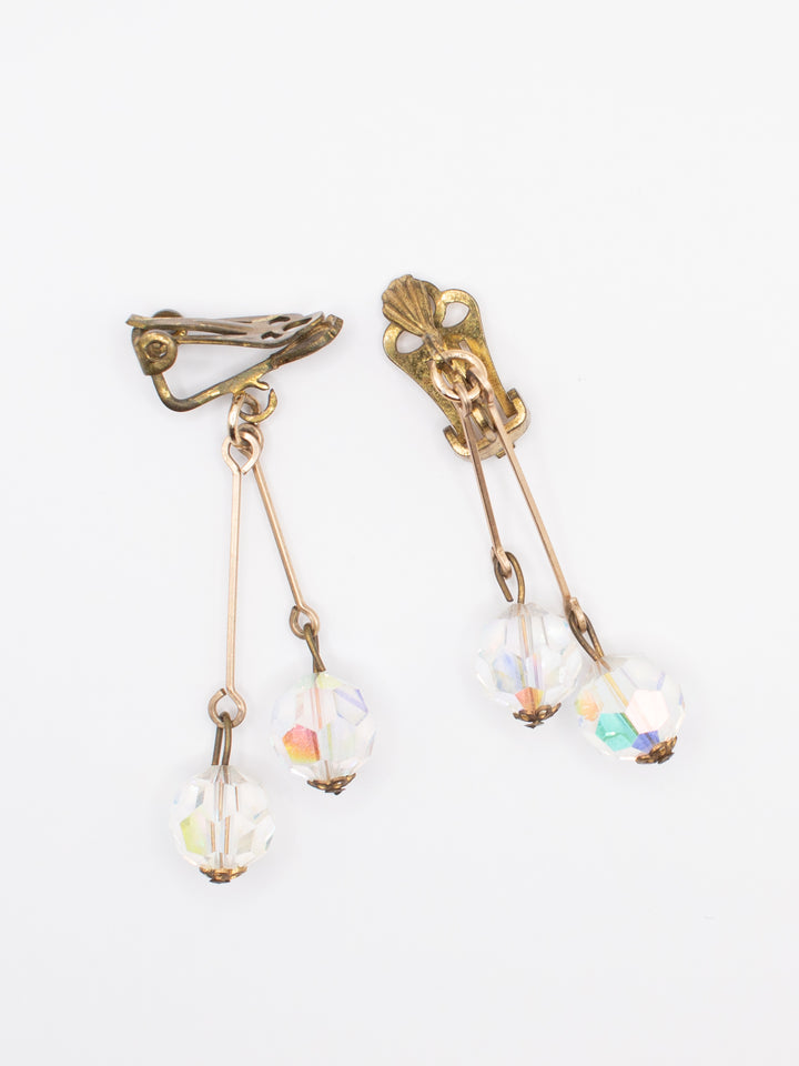 Vintage 50's Clip-on Earrings in Gold