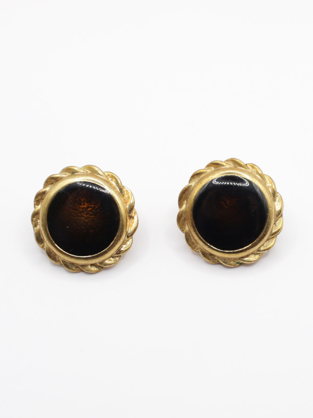 Vintage 80's Clip-on Earrings in Brown