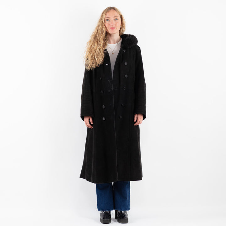 Vintage 90's Women Sheepskin Coat in BlackV9842