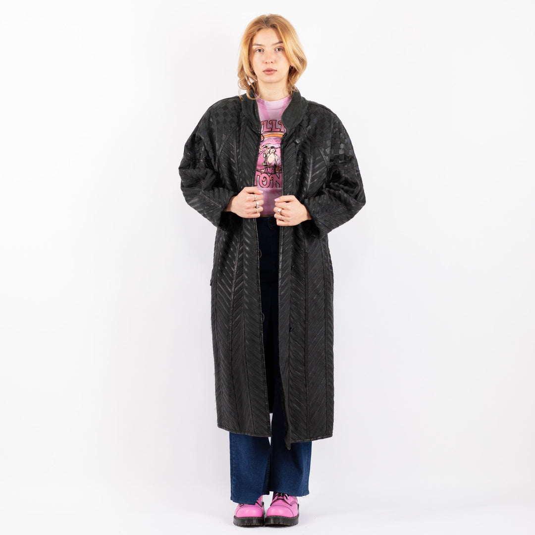 Vintage 80's Women Sheepskin Shearling in BlackV9539