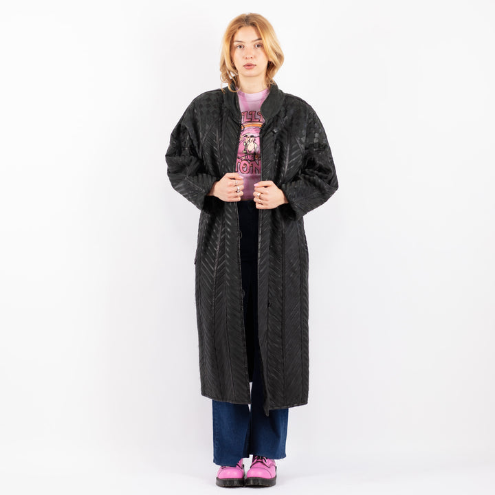 Vintage 80's Women Sheepskin Shearling in BlackV9539