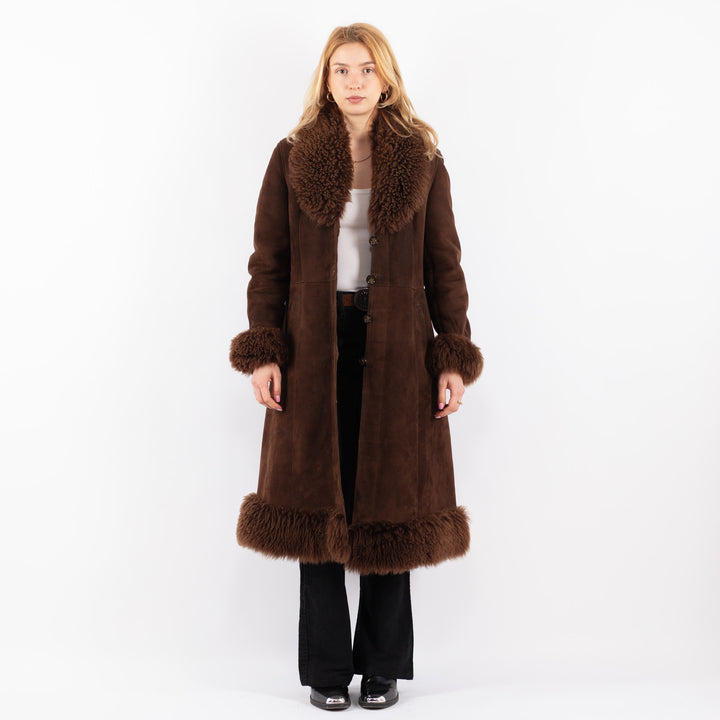 Vintage 70's Women Sheepskin Coat in BrownV9643