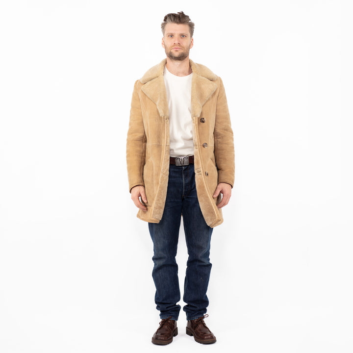 Vintage 70's Men Sheepskin in BeigeZ2542