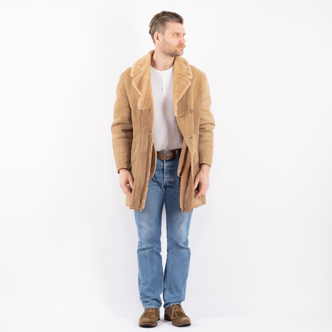 Vintage 70's Men Sheepskin Coat in BeigeZ1400