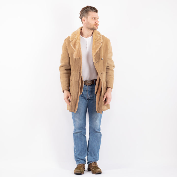 Vintage 70's Men Sheepskin Coat in BeigeZ1400