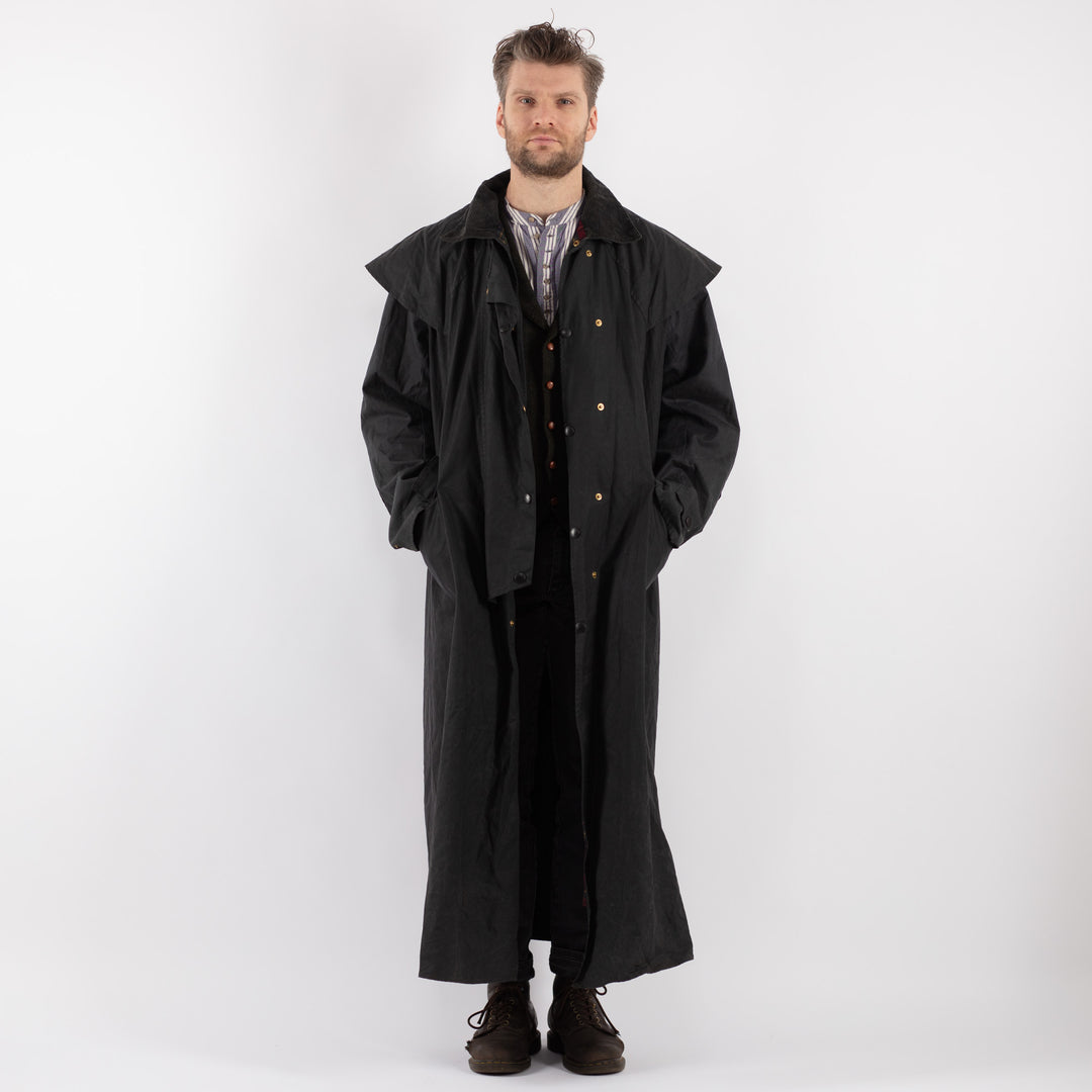 Vintage 90's Men Backhouse Waxed Canvas Maxi Coat in Gray - NorthernGrip