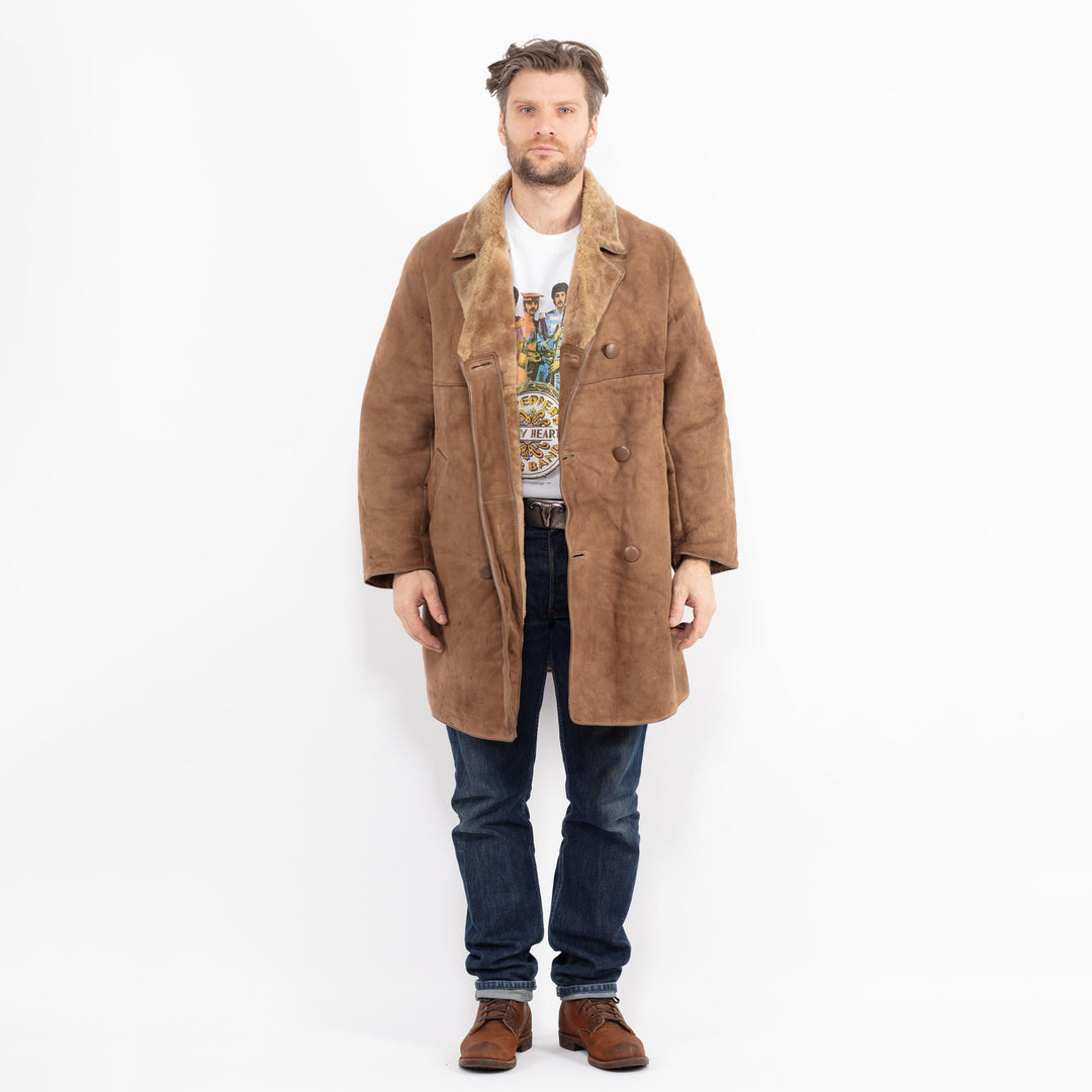 Vintage 70's Men Sheepskin Coat in BeigeZ2644