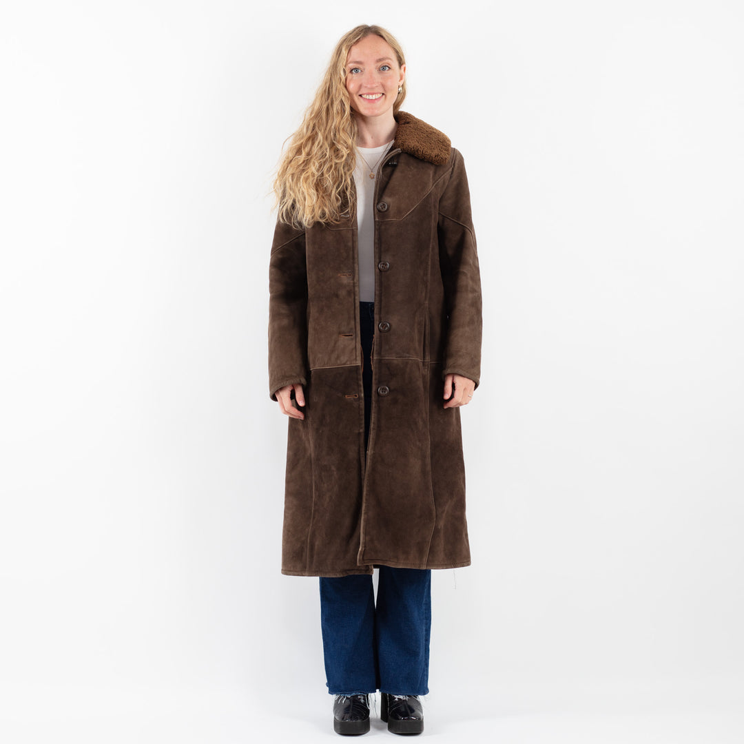 Vintage 70's Women Sheepskin Coat in BrownV9847