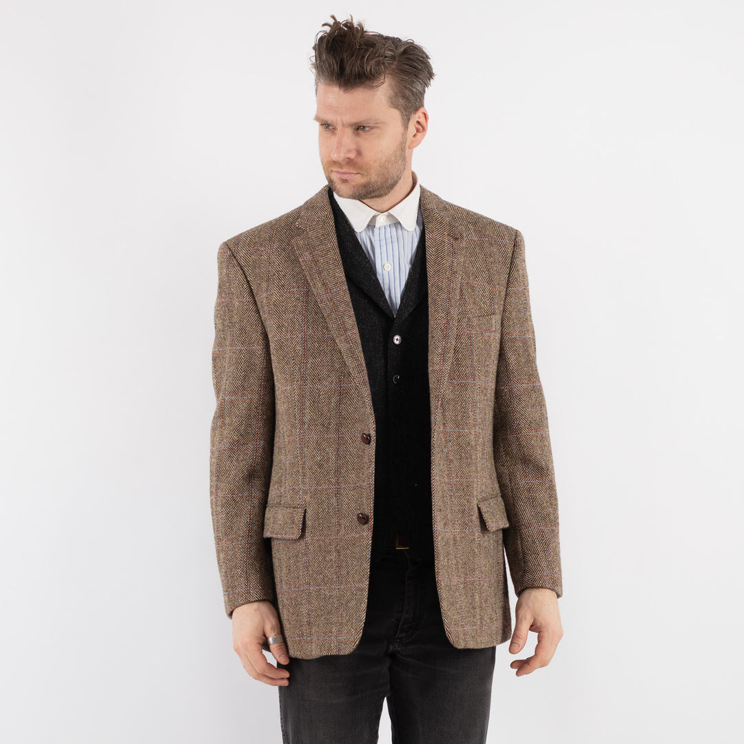 Vintage 90's Men Harris Tweed Jacket in Beige - NorthernGrip