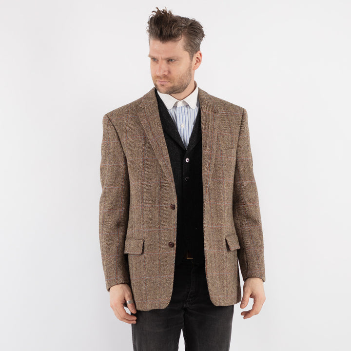 Vintage 90's Men Harris Tweed Jacket in Beige - NorthernGrip