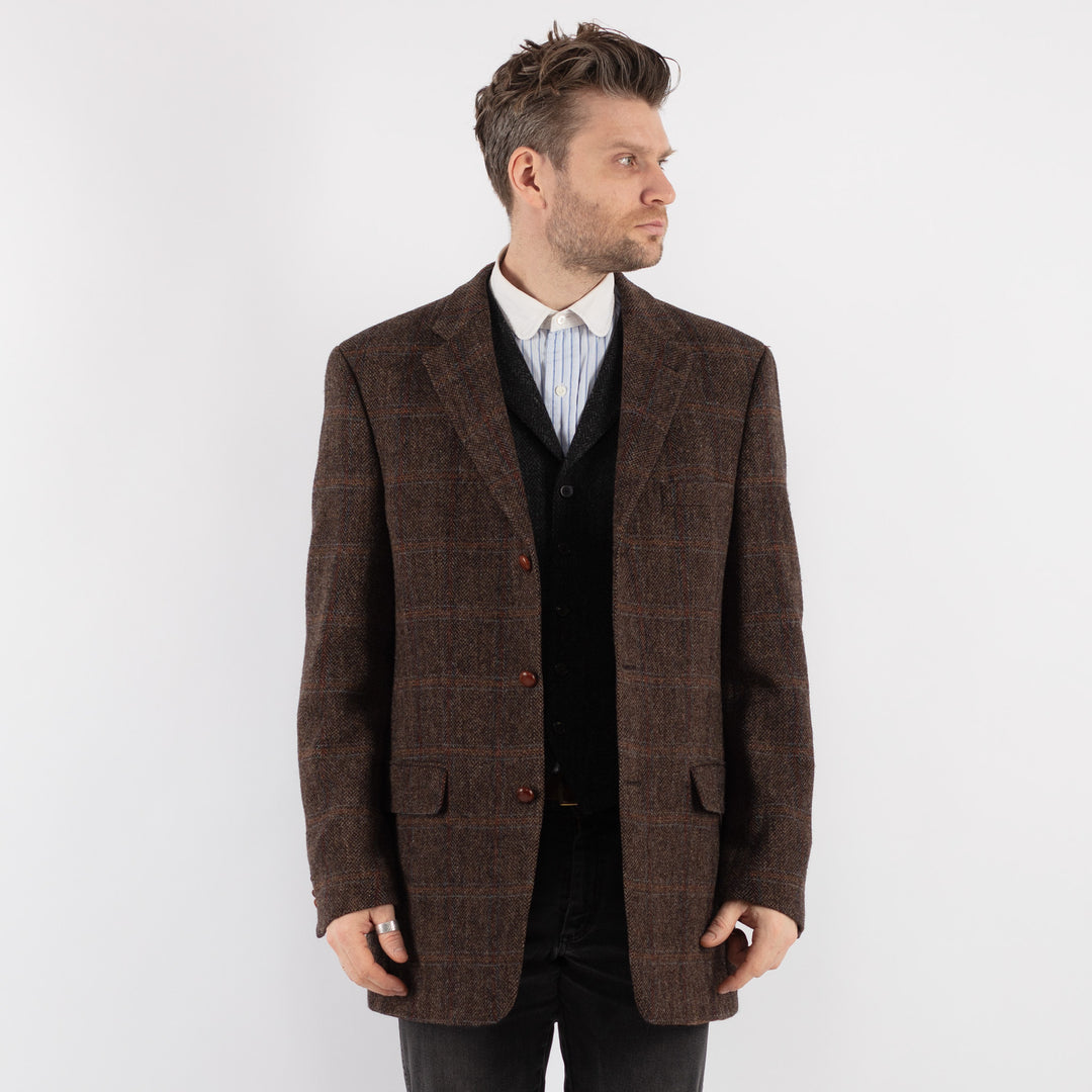Vintage 90's Men Harris Tweed Jacket in Brown - NorthernGrip