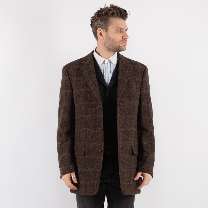 Vintage 90's Men Harris Tweed Jacket in Brown - NorthernGrip