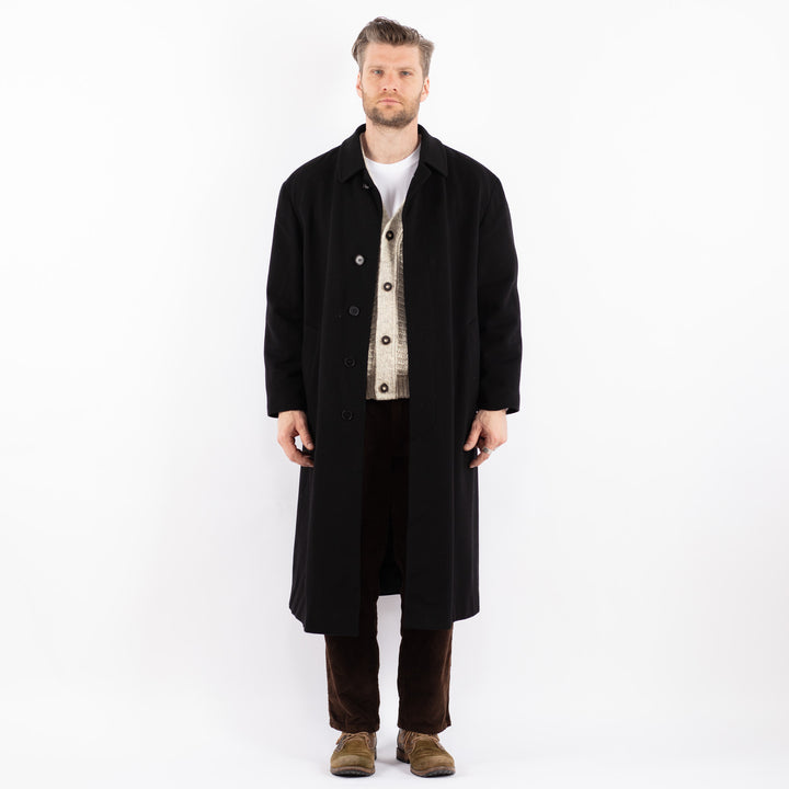 Vintage 90's Men Wool Blend Coat in BlackZ1598
