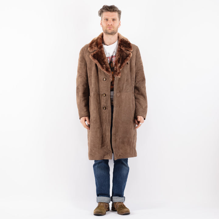 Vintage 70's Men Sheepskin Coat in BeigeZ1514