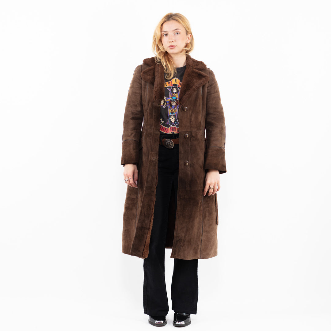 Vintage 70's Women Sheepskin Coat in BrownA0152
