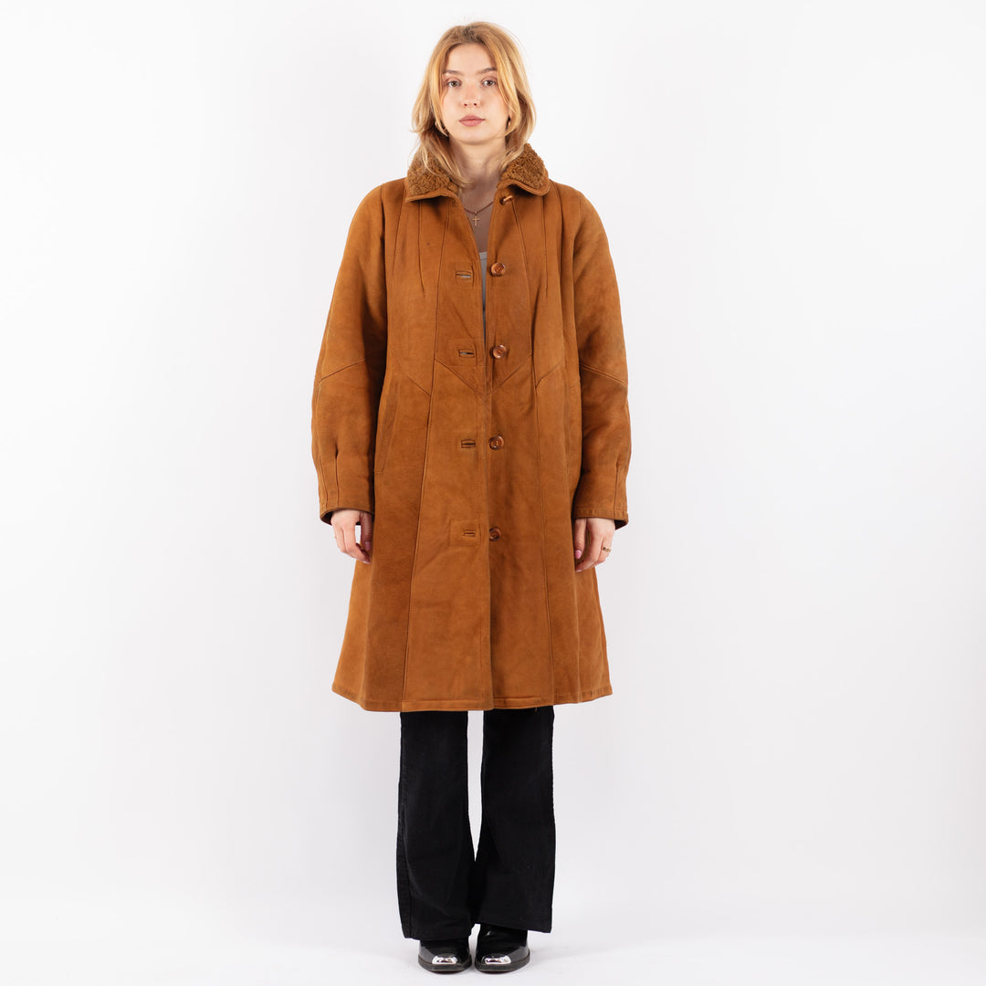 Vintage 70's Women Sheepskin Coat in BrownV9651