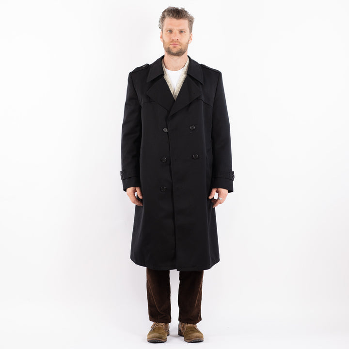 Vintage 90's Men Trench Coat in BlackZ1619