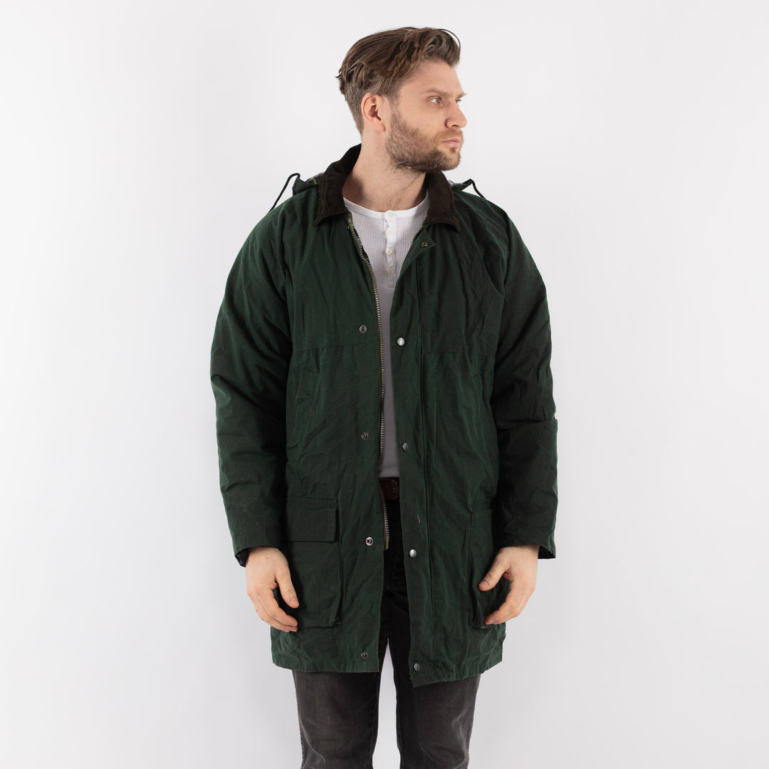 Vintage 90's Men Waxed Canvas Jacket in GreenZ900