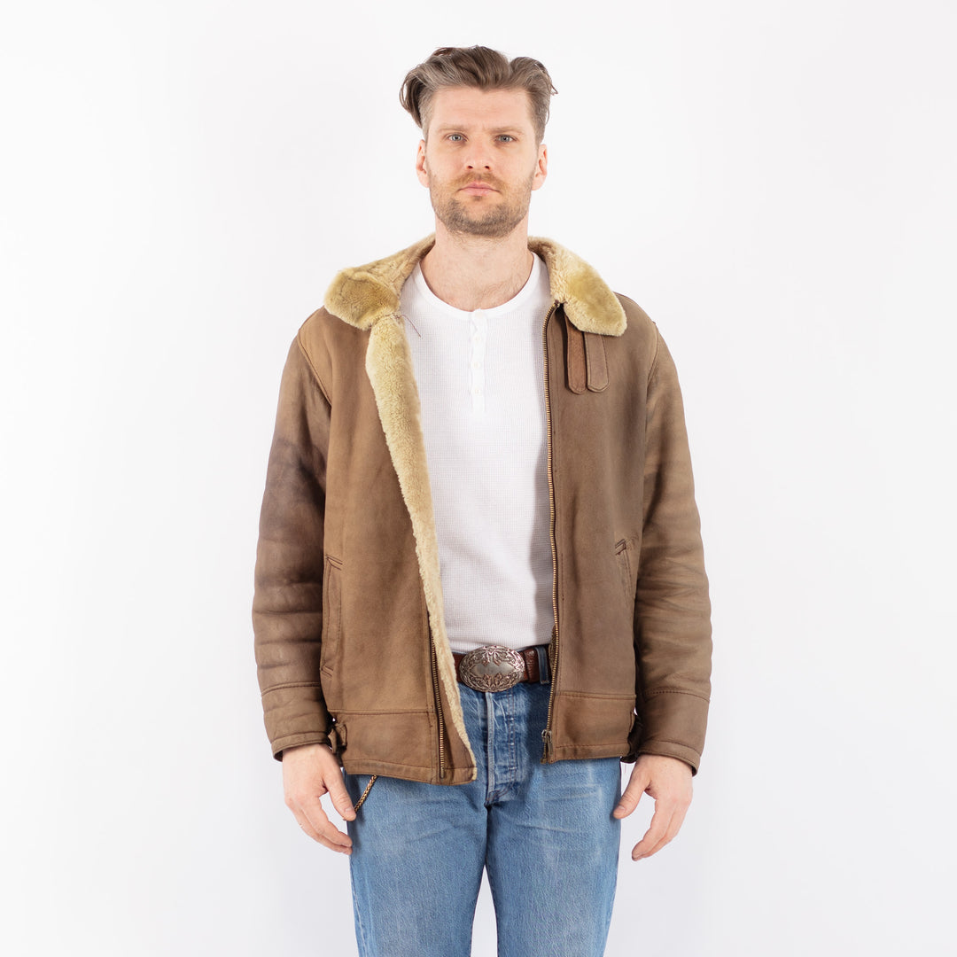 Vintage 90's Men Sheepskin in BeigeZ1408